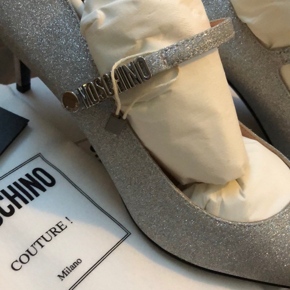 Sale! New Authentic moschino silver heels